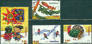 Украина, 2013, Украинское подворье (III), Новый год, 4 марки из блока